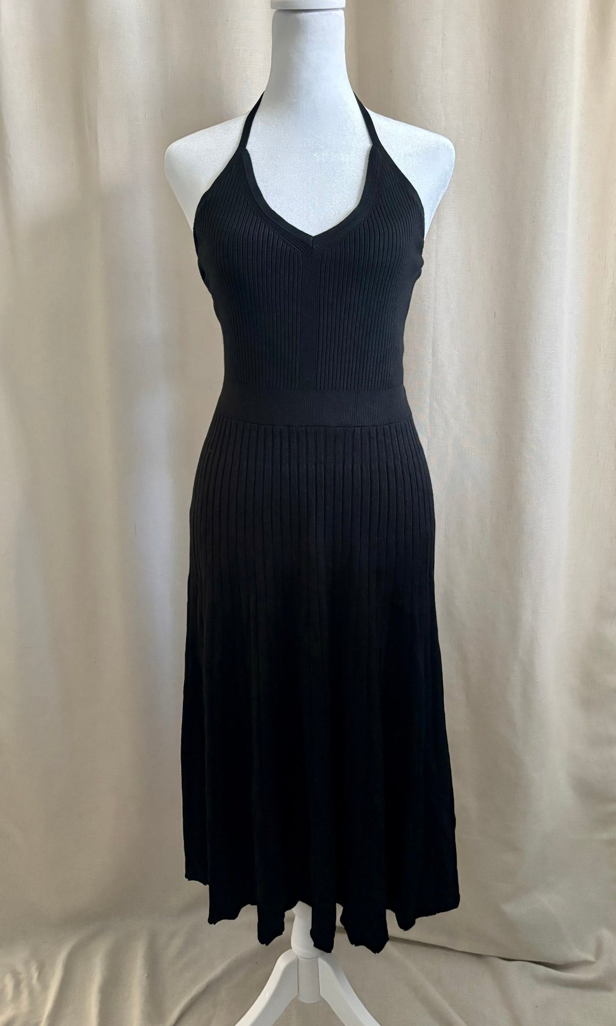A New Day Knit V-Neck Halter Midi Dress | Size L