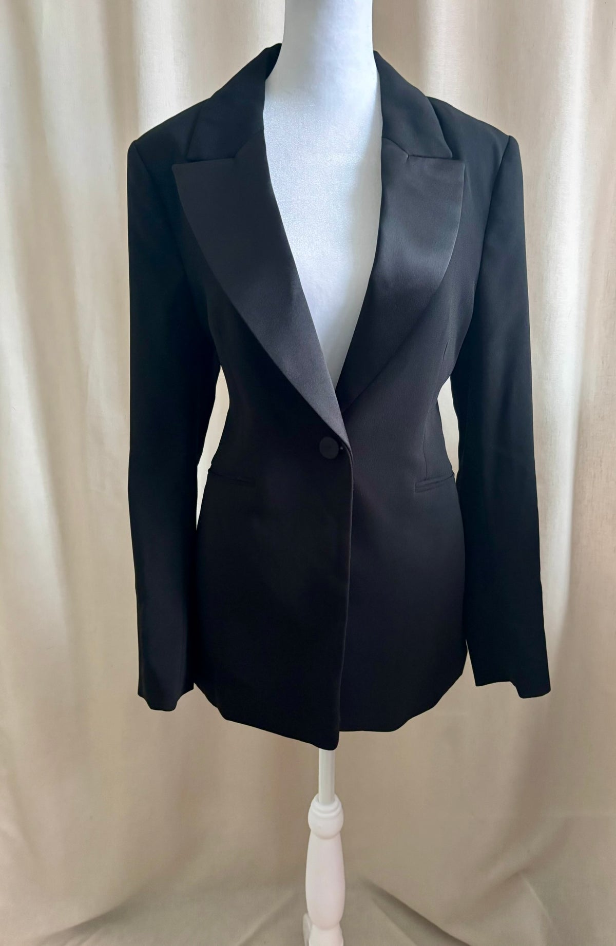 H&M Black Blazer with Satin Collar | Size S