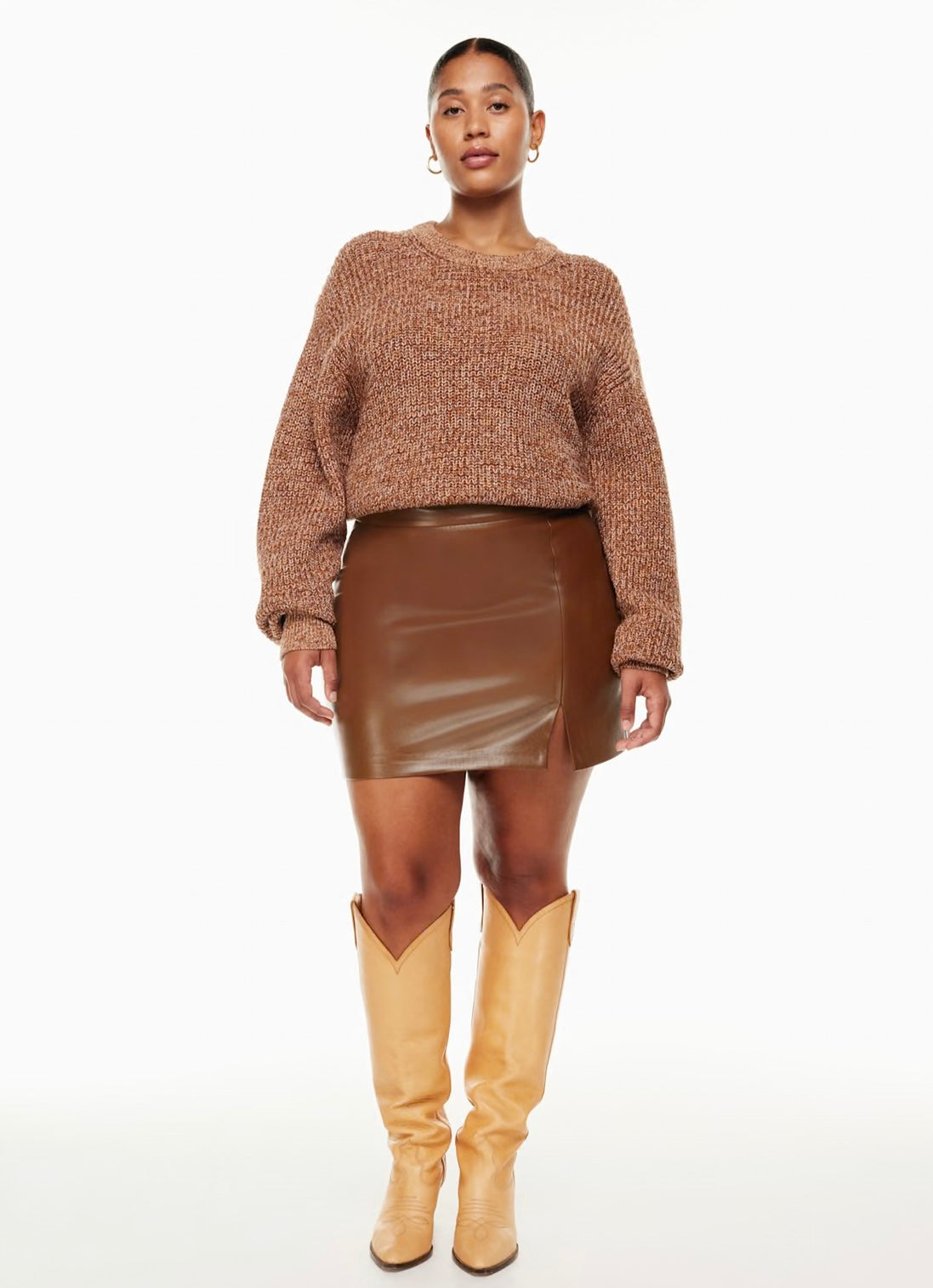 Wilfred Patio Vegan Leather Mini Skirt | Size 10