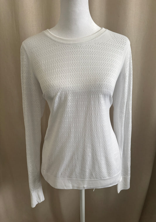 Lululemon White Long Sleeve Technical Mesh Top | Fits 8–10