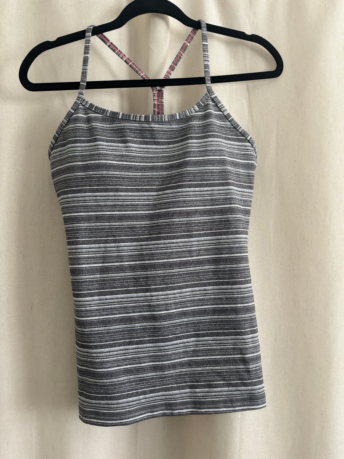 Lululemon Power Y Tank | Size 8 Grey Stripe