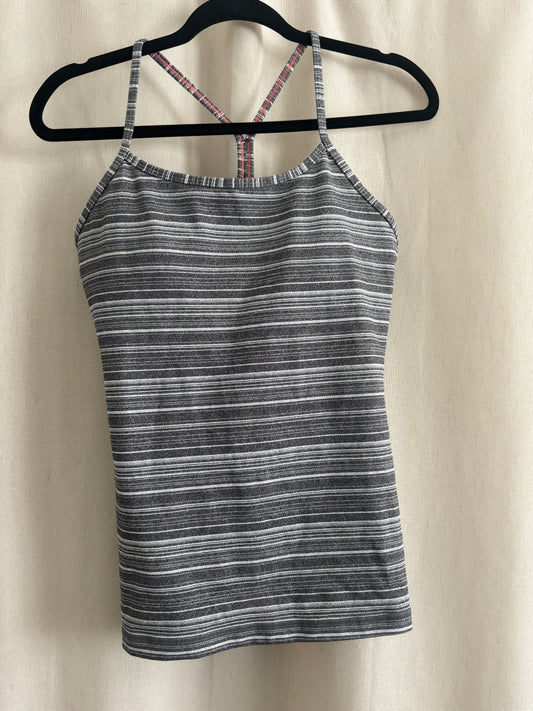 Lululemon Power Y Tank | Size 8 Grey Stripe