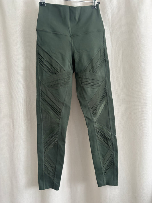 Alo Green Mesh Criss-Cross Leggings | Size XS