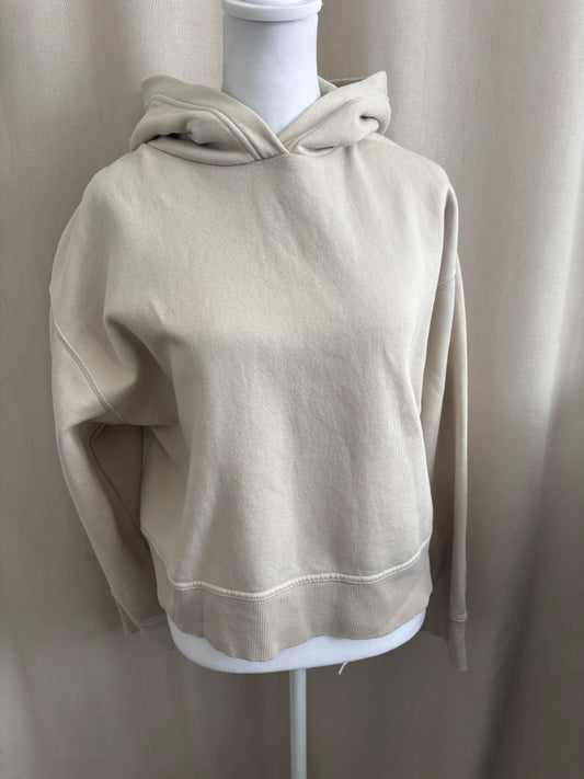Zara Beige Cropped Hoodie | Size L