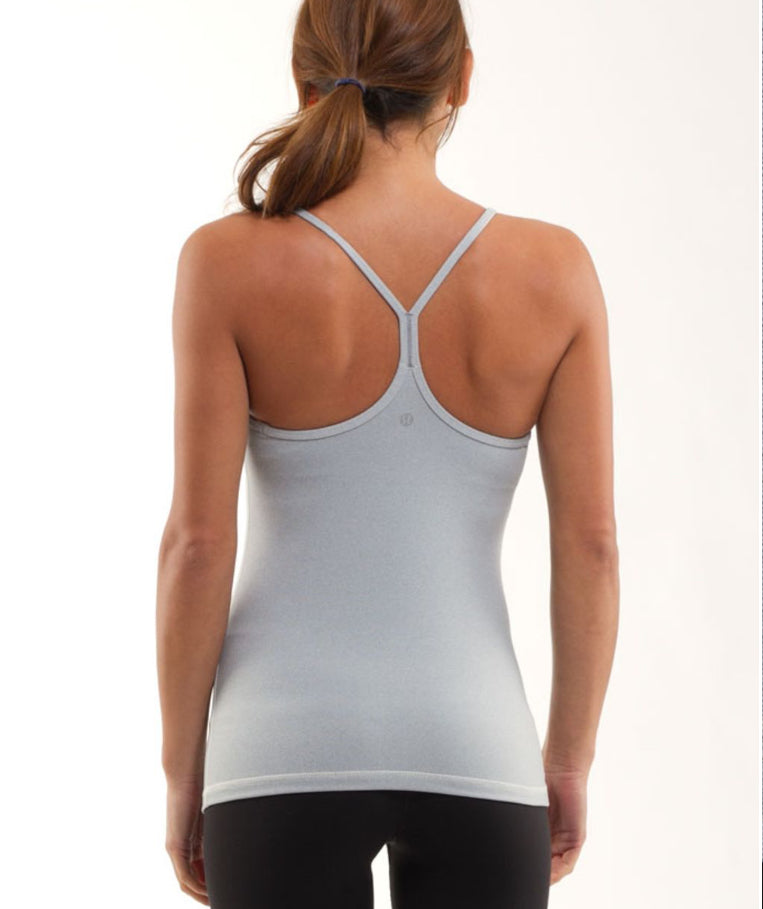 Lululemon Power Y Tank | Size 8 Grey Stripe