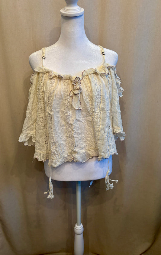 Free People Off-the-Shoulder Lace Blouse | Size M