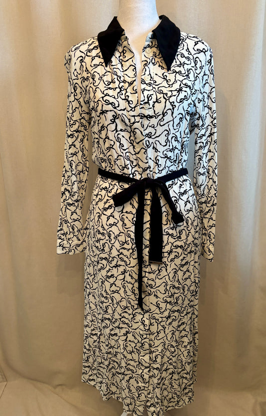 Ted Baker Bow Print Midi Dress | Size 1