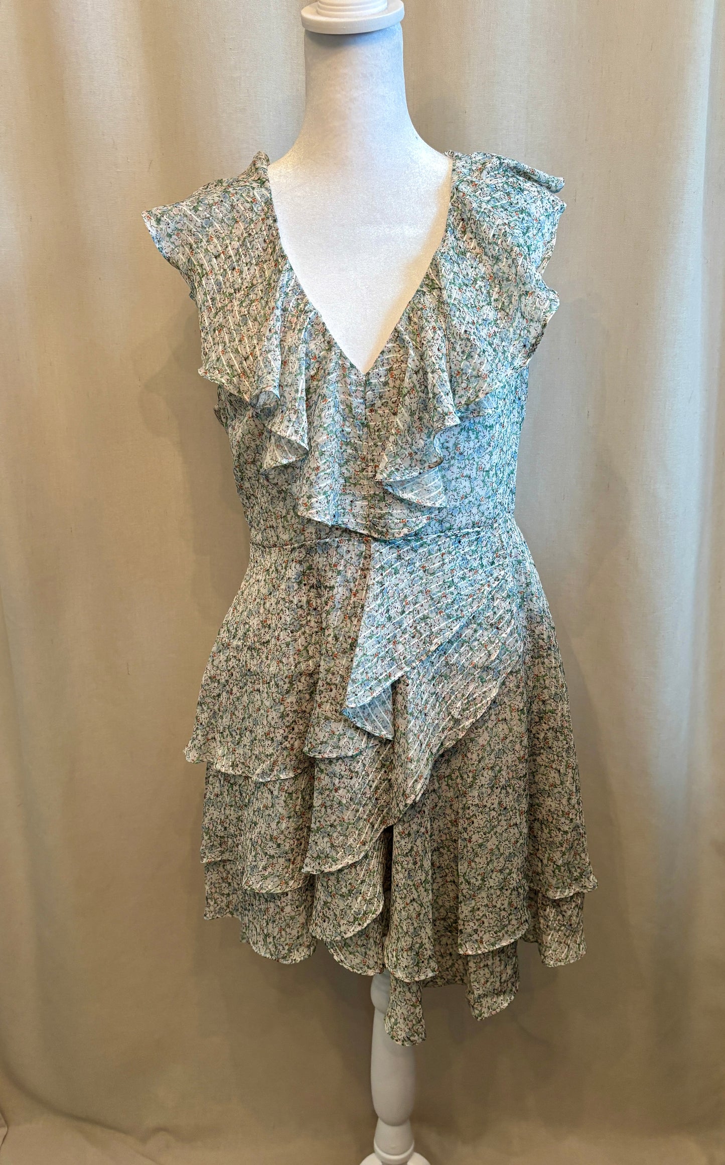 Bardot Floral Open-Back Dress | Size 6
