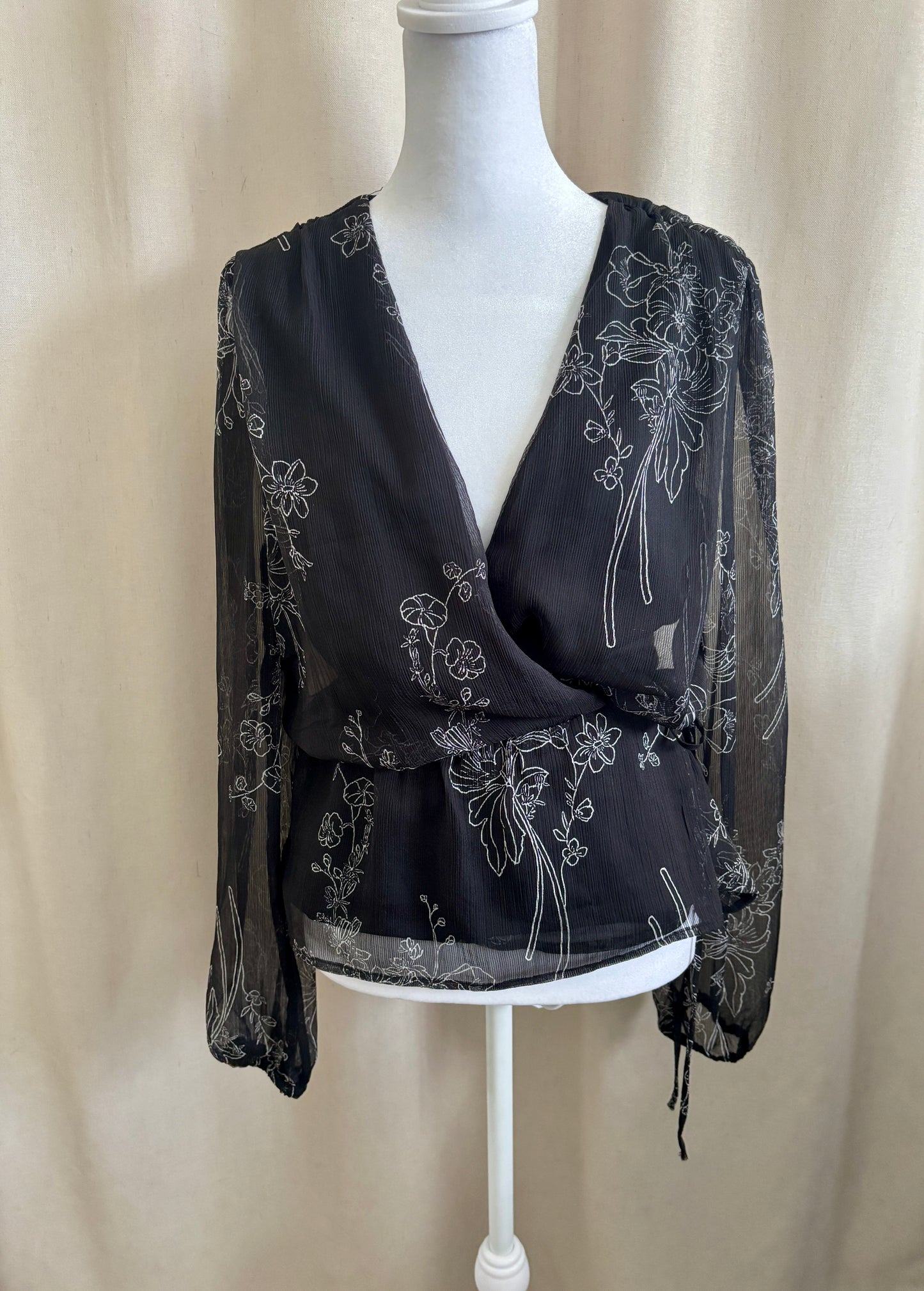 Lovestitch Floral Wrap Blouse | M