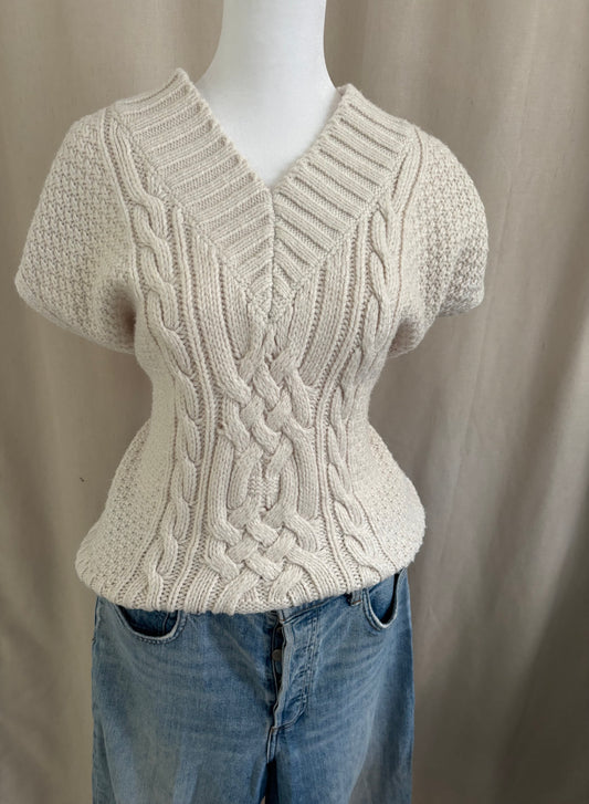 H&M Oversized Cable Knit Sweater Vest - Size Large