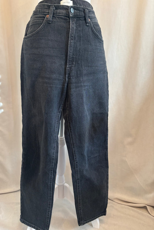 Oak + Fort Black Straight Leg Ankle Jeans - Size 31